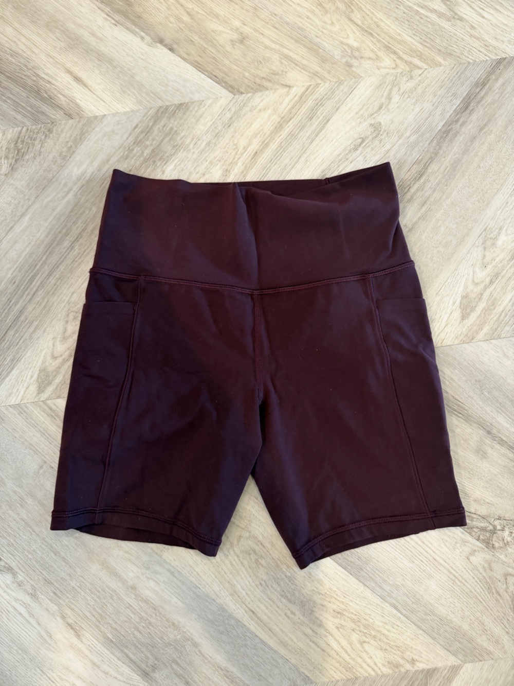 Athleta High-Waist Bike Shorts — Deep Plum